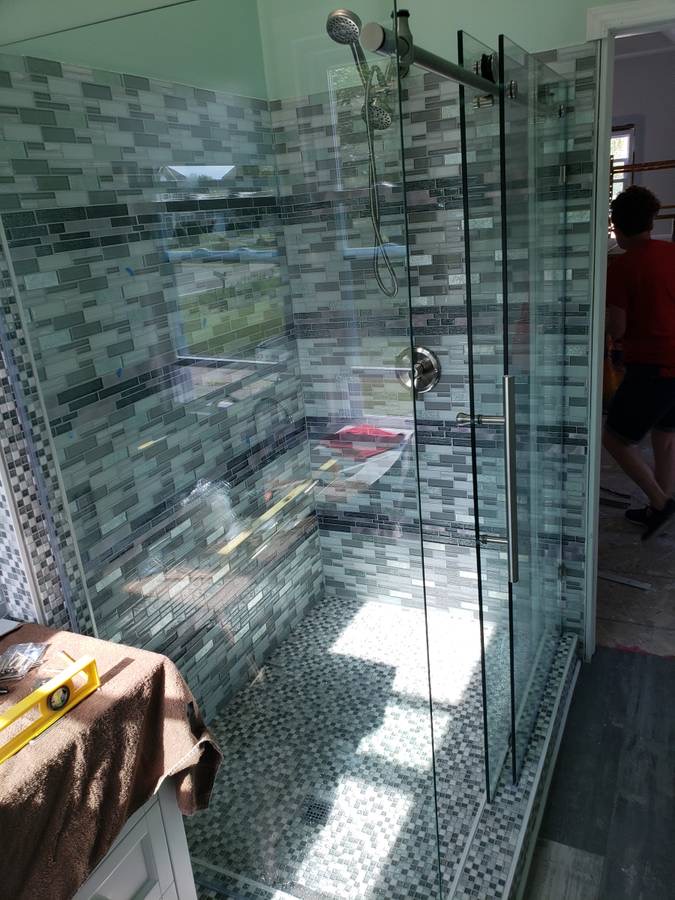 Finished tiled shower