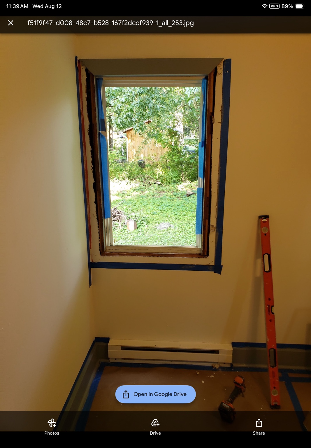 Window installation after